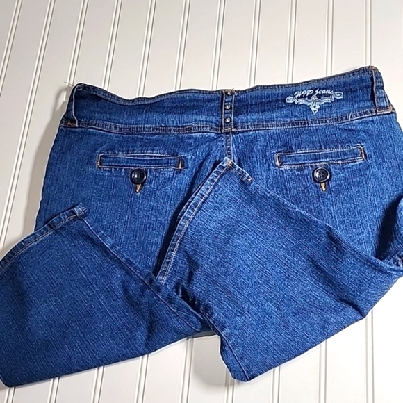 Y2k Hip Jeans Rhinestone Pocket Blue Jean jorts Juniors Size 15 - Picture 2 of 7